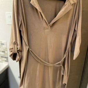 Brown suade midi dress